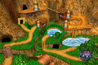 The map of Razor Ridge from the Game Boy Advance remake of Donkey Kong Country 3