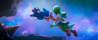 Yoshi eating Kamek in The Super Mario Galaxy Movie