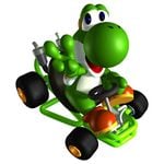 Artwork of Yoshi from Mario Kart: Super Circuit