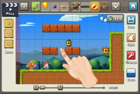 Box Maker's level editor, looking identical to that of Super Mario Maker's editor.