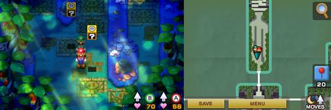 Blocks 31 and 32 in Chucklehuck Woods of Mario & Luigi: Superstar Saga + Bowser's Minions.