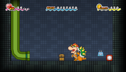 First treasure chest in Fort Francis of Super Paper Mario.