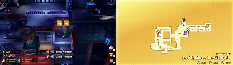 Blocks 5-6 in the Brrning Sea Great Lighthouse Island from Mario & Luigi: Brothership