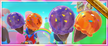 The Spooky Sprinkle Balloons Pack from the 2023 Sundae Tour in Mario Kart Tour