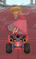 Peach performing a trick.