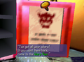 Bowser leaving a taunting note on the safe