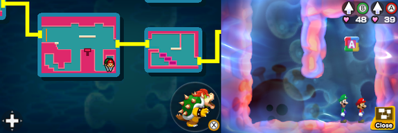 Block 23 in Pump Works of Mario & Luigi: Bowser's Inside Story + Bowser Jr.'s Journey.