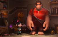Question Blocks visible where Ralph and Vanellope are standing out.