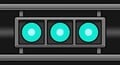The traffic lights turning green