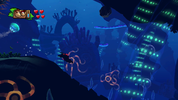 Amiss Abyss, an underwater stage where the scenery is silhouetted.