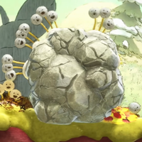 A large cracked boulder, from Yoshi and the Mysterious Book