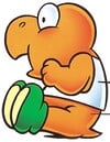 Artwork of an unshelled Koopa from Super Mario World.