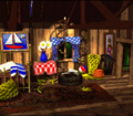 The interior of DK's Tree House in Donkey Kong Country.