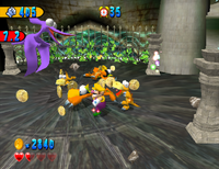 The Battle Ring in Greenhorn Ruins of Wario World.