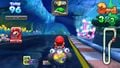 Mario drives underwater in this course.