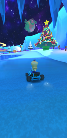 Rosalina's Ice World: Between the icicle cavern segment and the finish line