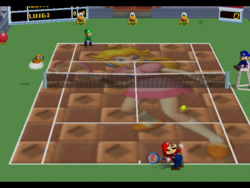 Peach court in the game Mario Tennis (Nintendo 64).