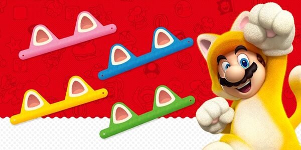 Presentation banner for a set of printable Super Mario 3D World + Bowser's Fury cat ears
