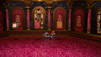 Fourth and fifth blocks in the Palace of Shadow in the remake of Paper Mario: The Thousand-Year Door for the Nintendo Switch.