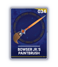 The Bowser Jr.'s Paintbrush card from The Super Mario Galaxy Movie Collectible Cards