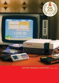 North American box art of Super Mario History 1985-2010, included in Super Mario All-Stars Limited Edition