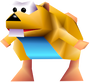 A yellow Gnawty from Donkey Kong 64.