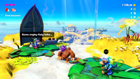 Donkey Kong exploring the Lagoon Layer in Donkey Kong Bananza
