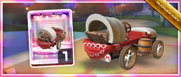 The Yeehaw Wagon from the Spotlight Shop in the Night Tour in Mario Kart Tour