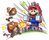 Papercraft Mario battle