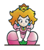 A Sticker of Princess Peach (from Super Mario Bros. 2) in Super Smash Bros. Brawl.