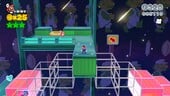 Luigi sighting in Beep Block Skyway in Super Mario 3D World.