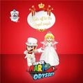 An artwork posted by @SuperMario_UK on Twitter that presents Mario and Peach as the royal couple.