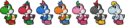 Variants of the Yoshi in Paper Mario: The Thousand-Year Door
