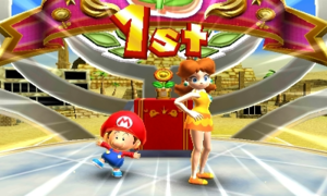 Baby Mario og Daisy vinner Flower Cup i Mario Tennis Open