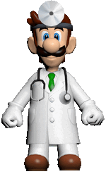 Animated image of Dr. Luigi from Dr. Mario World