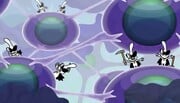 Tiny versions of Orbulon inside his brain