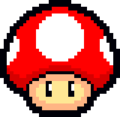 Super Mushroom icon shown on Mario's chest