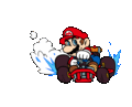 Mario drifting.