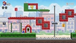 Screenshot of Mario Toy Company level 1-3 from the Nintendo Switch version of Mario vs. Donkey Kong