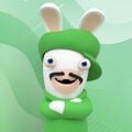 Rabbid Luigi promoting Movember