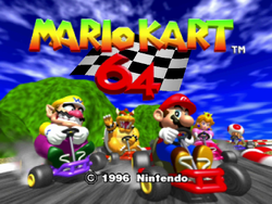 The image for "Mario Kart 64 Title Screen" from Mario Kart 64 on Nintendo Music.