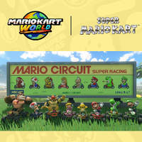 Cover image for the Free Roam with Super Mario Kart playlist for Mario Kart World on Nintendo Music.