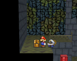 Eleventh treasure chest in Palace of Shadow of Paper Mario: The Thousand-Year Door.