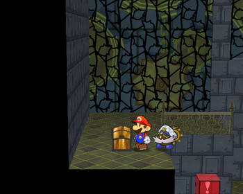 Eleventh treasure chest in Palace of Shadow of Paper Mario: The Thousand-Year Door.
