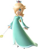 Super Mario Galaxy promotional artwork: Rosalina with her wand held.