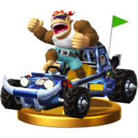 Funky Kong + Offroader trophy from Super Smash Bros. for Wii U