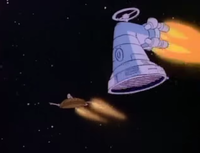 The Koop Star pursuing the Flying Pizza in "Star Koopa"