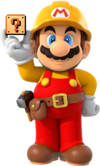 Official artwork of Builder Mario from Super Mario Maker.