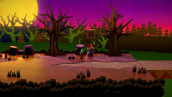 Sixth block in the Twilight Trail in the remake of Paper Mario: The Thousand-Year Door for the Nintendo Switch.