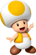 Artwork of a yellow Toad in Mario Party 9.